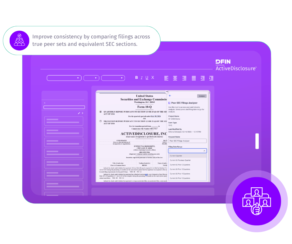 AI Peer Analysis Screenshot with call out