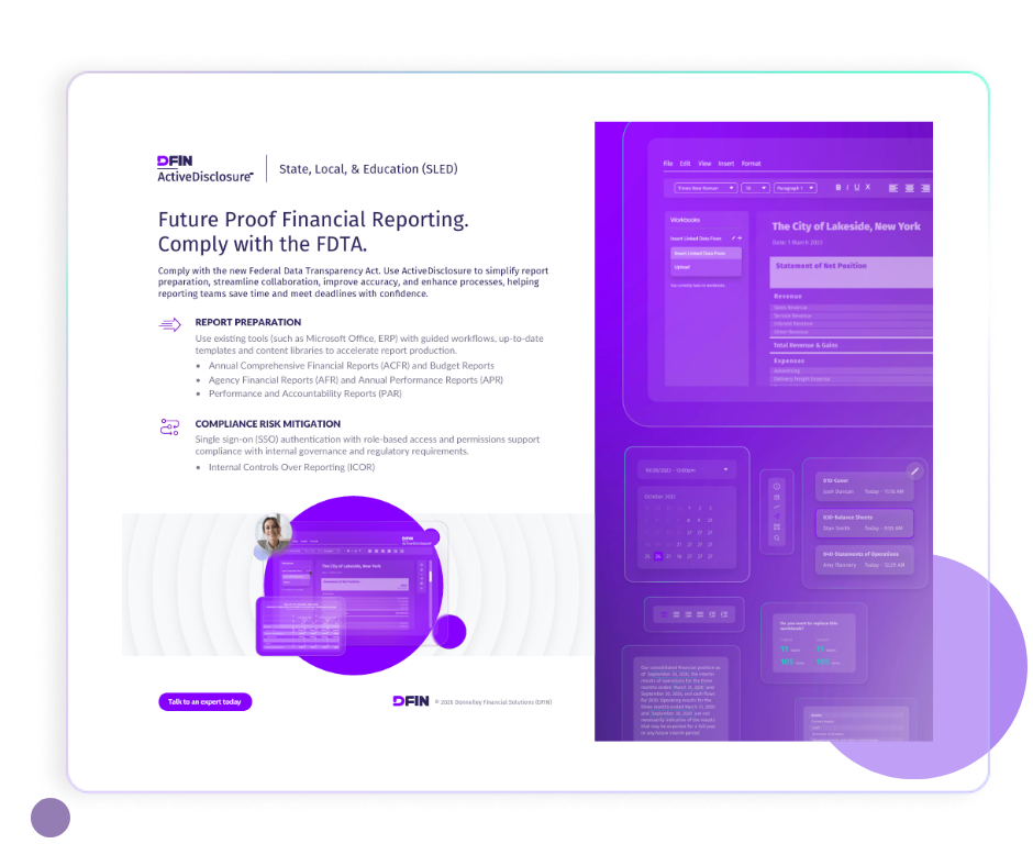 DFIN Government Financial Reporting Fact Sheet