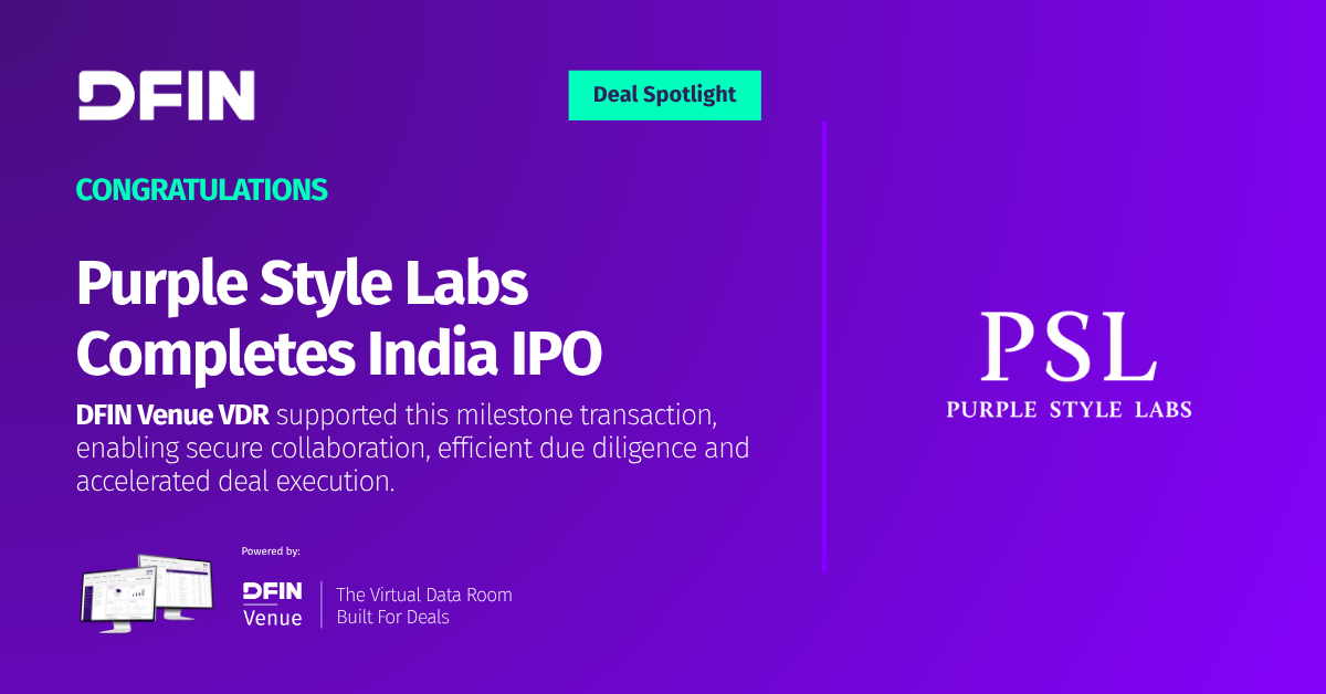 FIN Deal Highlight - Purple Style Labs IPO supported by Venue VDR
