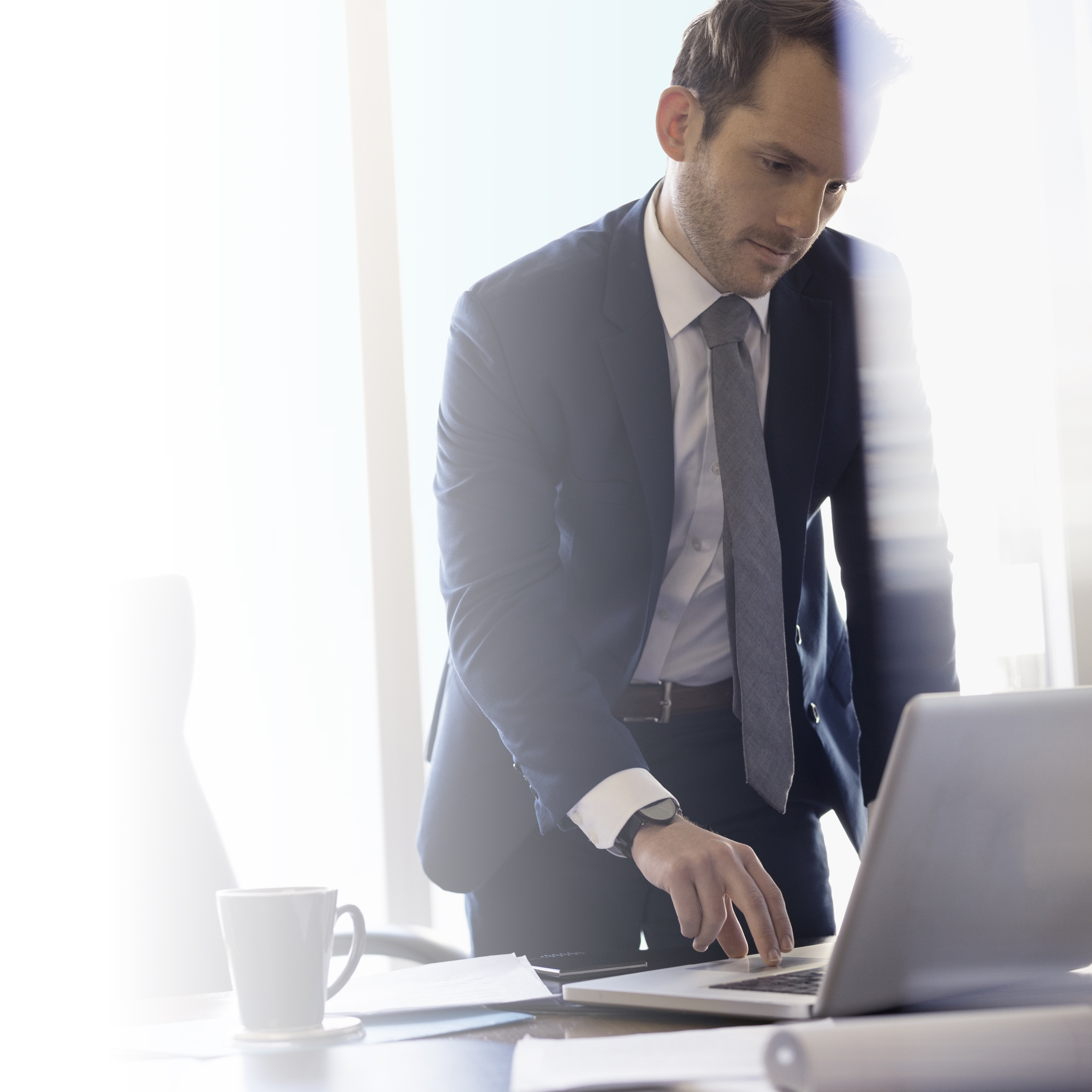 Business man on laptop