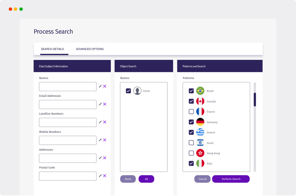 Process Search Screen