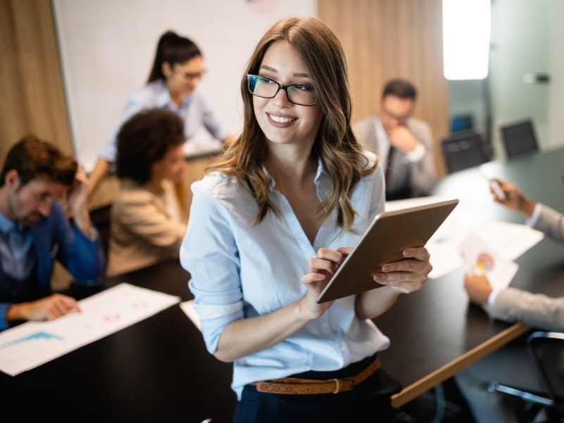 Woman taking notes