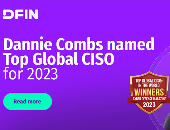 DFIN’s Dannie Combs Named a Top Global CISO - Card