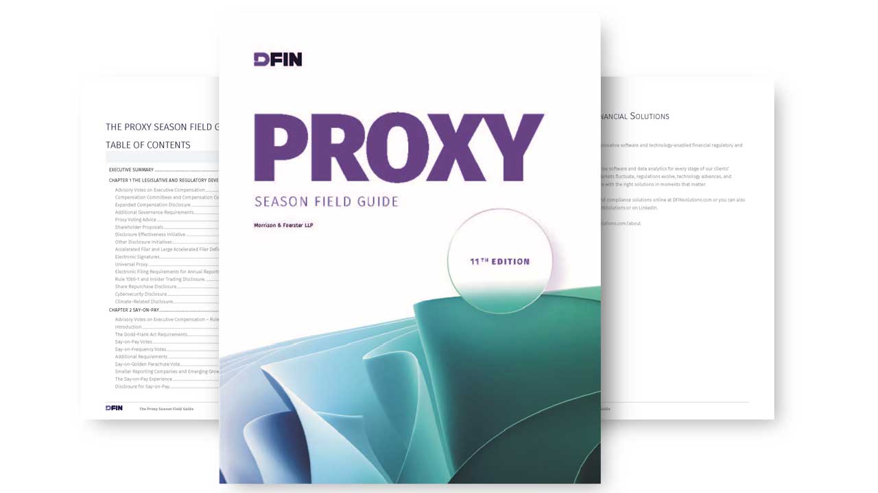 Proxy Season Field Guide 11th Edition Donnelley Financial Solutions