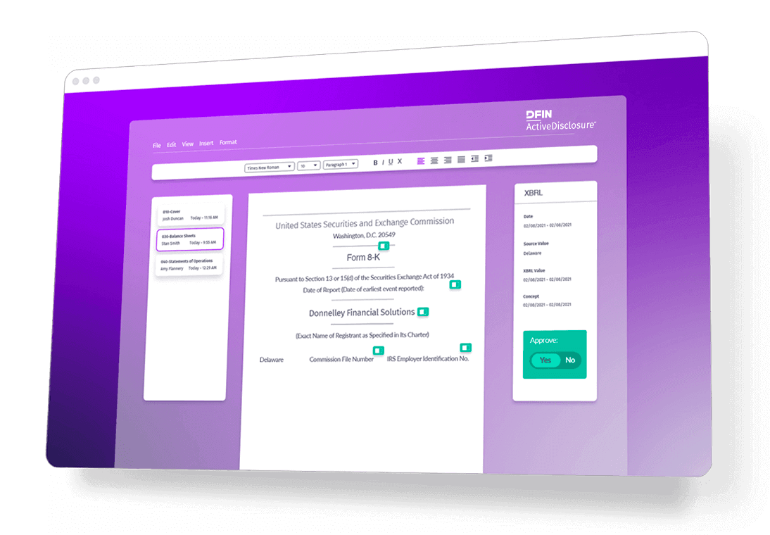 ActiveDisclosure Screen