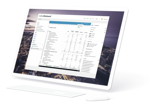ActiveDisclosure product in use shown on computer screen