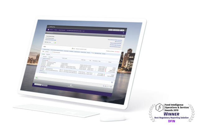 DFIN's ArcReporting product loaded on a computer screen