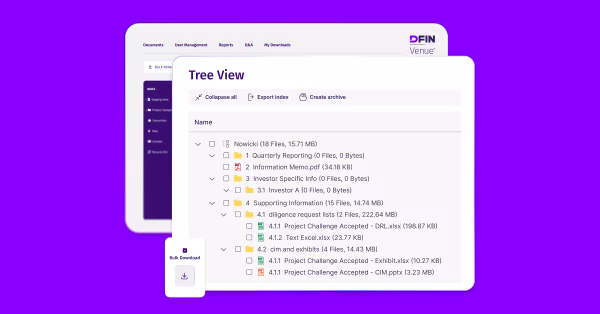 DFIN Venue Tree View