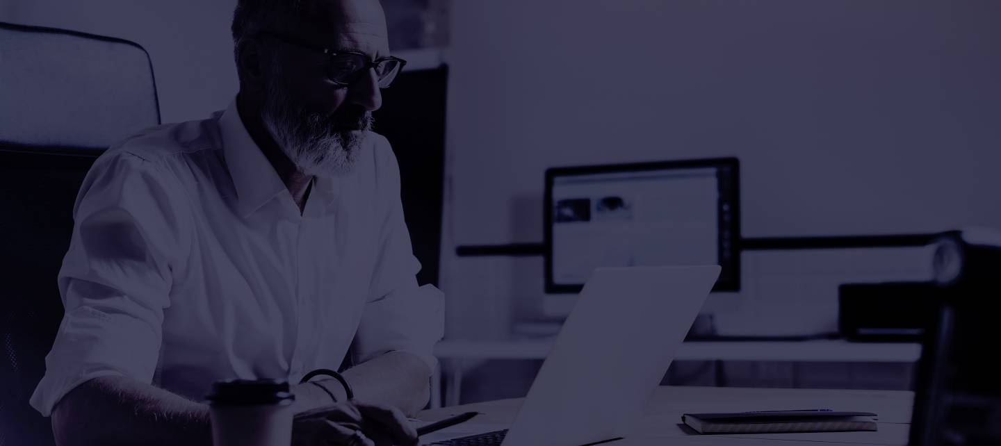 Man on a computer