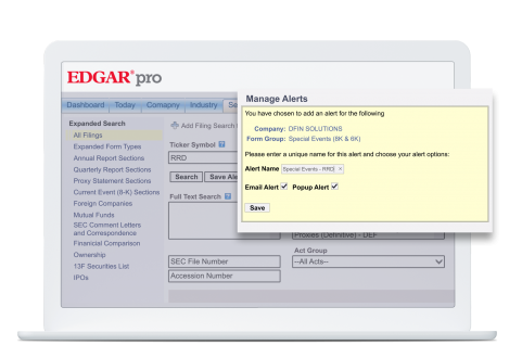Edgar Pro Email Alerts