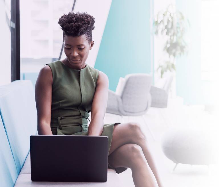 Woman using ArcDigital for digital delivery